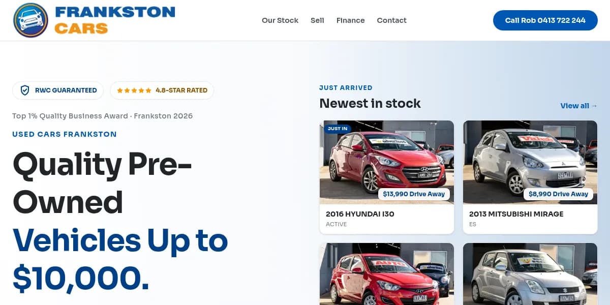 Frankston Cars website